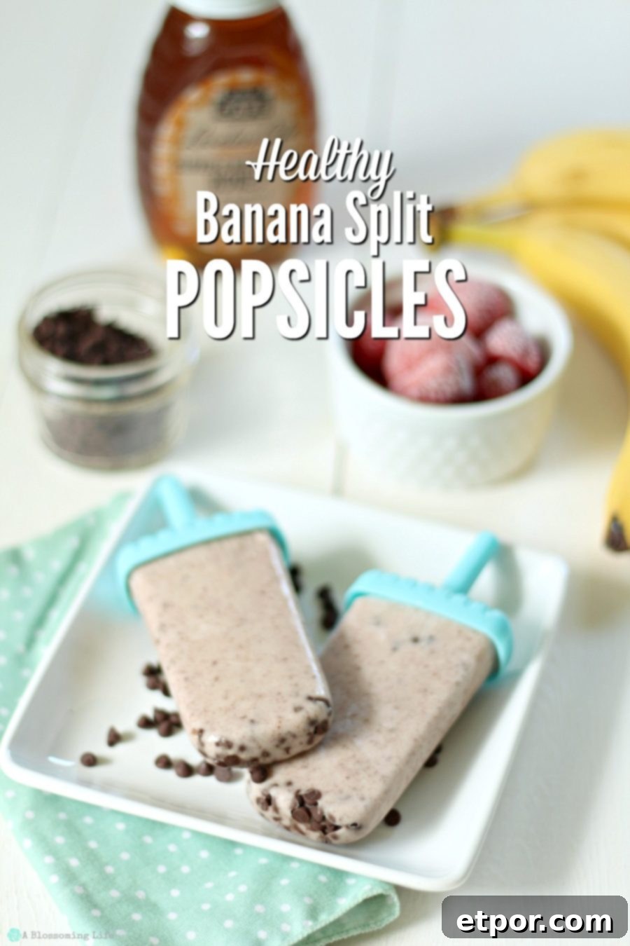 Healthy Banana Split Popsicles