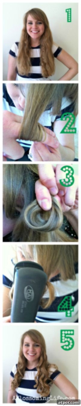 step by step pictures of how to curl your hair with a flat iron