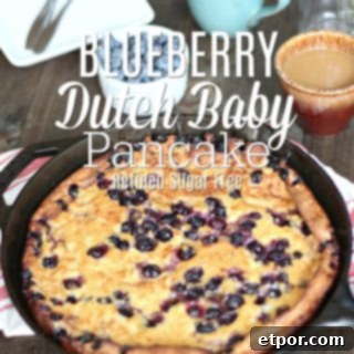 Blueberry Dutch Baby Pancake Refined Sugar-Free