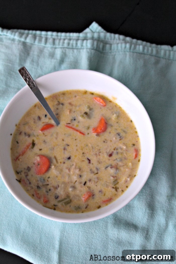 Creamy Chicken and Wild Rice Soup for a cozy fall evening