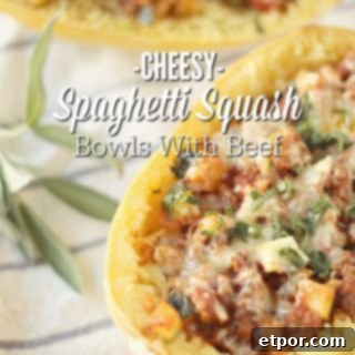 Cheesy Spaghetti Squash with Beef in a bowl