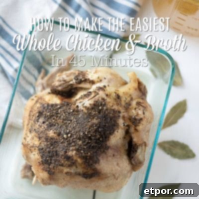 Instant Pot Whole Chicken and Broth in 45 Minutes