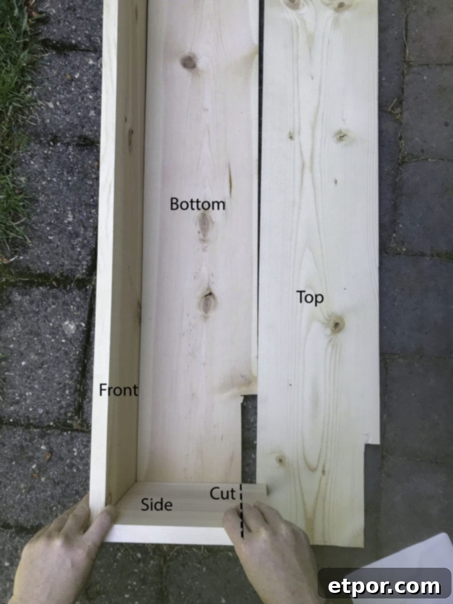 Putting together a fireplace mantel with wood, focusing on precise end piece fitting