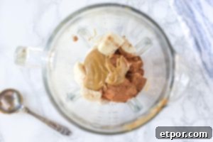 Chocolate Peanut Butter Banana Dream Freeze 12 peanut butter, cocoa powder, milk, and frozen bananas in a blender