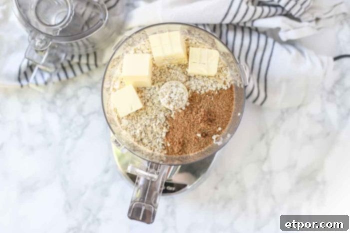butter, oats, and coconut sugar in a food processor