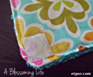 Detailed view of Velcro attachment on unpaper towels