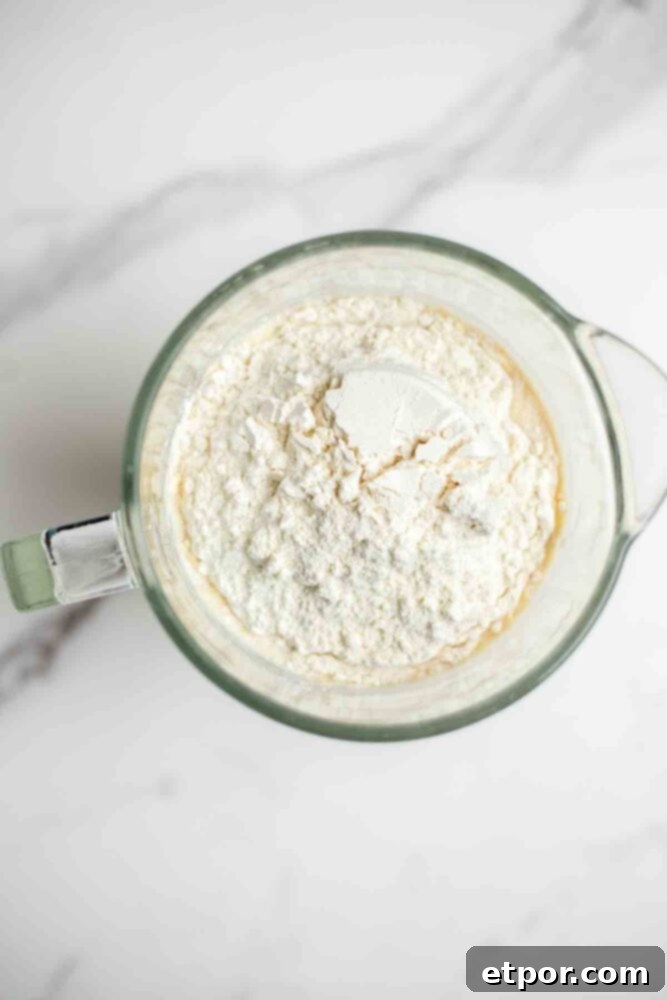 Flour, eggs, milk, sugar in a blender.